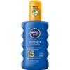 Nivea Sun, Spray solare idratante resistente all'acqua, SPF 15 - 200 ml