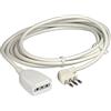 BTicino 2536B Prolunga Domestica, 3 x 0.75 mmq, Lunghezza 3 m con Spina e Presa 2P+T, 10A, 2500 W, 250 V, Bianco