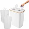Relaxdays Contenitore Bottiglie vuote 170L, Fino a 60 Pezzi, 2 Sacchetti Interni, Bianco, 80x57x37 cm