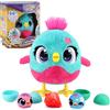 Funtasy Family Chick a Boo - Giocattolo elettronico per bambini a forma di pollo, simpatico animale di peluche interattivo e adorabile gallina, oltre 50 suoni e reazioni, nutrila, guarda lei cantare