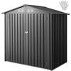 VEVOR Casetta da Giardino in Metallo 186 x 121 cm, Capanno da Giardino per Esterni, Porte Chiudibili a Chiave, Casetta da Giardino con Tetto a Punta, per Organizzare Attrezzi, Biciclette, Grigio