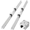 VEVOR Kit di Guide Lineari SBR25, Guide Lineari da 1200 mm 2 pezzi 4 Blocchi di Scorrimento con Cuscinetti, Set di Guida per Scorrimento Lineare per Macchine da Taglio, Rettifica, Fresatura