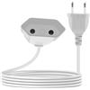 YINGAYOU Prolunga Elettrica Europea 2.5A 250V 625W Cavo Prolunga con Spina Europea 2x0.75 mm², per Elettrodomestici, Lampada, TV, PC (Bianco, 2 m)