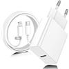 ZMHPJQ Caricatore per iPhone, Caricatore USB C Rapido Alimentatore Presa con Cavo per Lightning da 3m, Caricabatterie USB C Spina per Apple iPhone 14/13/ 12/11/ Pro/iPad Adattatore Caricabatteria Veloce
