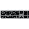 Satechi Tastiera Wireless Slim X3 𝗤𝗪𝗘𝗥𝗧𝗬 𝗨𝗦, Tastiera Bluetooth con Tastierino Numerico, Retroilluminata e Ricaricabile, per Mac, Windows e Android (Grigio, Layout Americano)