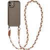 Coiwxmoi Cover per iPhone 11 con Cordino, Custodia Doux Silicone con Regolabile Collana Ultra Sottile Antiurto AntiGraffio Protettiva Case con Laccio Tracolla per iPhone 11 6,1, Cachi