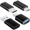 Abauoat [4 Pezzi] Adattatore USB C a USB 3.0 Compatibile Con MacBook Pro, Samsung Galaxy, Smartphone, Laptop, PC, in Auto e Altro