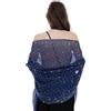 BANETTETA Scialli da notte stellata e impacchi per abiti da sera, matrimoni, sciarpa lucida per abbigliamento formale da donna, C. stelle blu navy/argento, Large