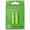 PRENDELUZ Batteria ricaricabile AA da 2700 mAh precaricata in fabbrica, blister 2 batterie