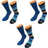 GianMarcoVenturi 6 Paia Calze Corte Uomo Caldo Cotone - Righe Multicolor (IT, Numero, 43, 46, Regular, Regular, 43/46, BLU)