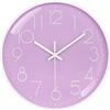 VIKMARI Orologio da Parete 30 CM con Numeri 3D, Silenzioso Non Tic Tac, Moderno Colore Viola, Decorazione per Camera da Letto, Ufficio, Bagno, Cucina, Soggiorno