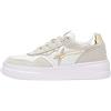 w6yz Xenia W.-Sneaker in Tessuto Tecnico e Suede-Bianco, Platino 35