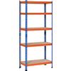 HOMCOM Scaffale in metallo da garage 5 livelli capacità 1500 kg 80 x 40 x 182 cm blu arancione | Aosom Italy