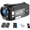 ORDRO AE20 5K Videocamera Visione Notturna per YouTube e Viaggi - Digitale con Grandangolo 95°, Modalità WDR, Stabilizzatore EIS