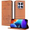 XINYEXIN Custodia per Xiaomi Redmi Note 14 Pro 5G/14 Pro Plus 5G/14 Pro+ 5G/Poco X7 5G, Cover a Libro in Pelle PU con Blocco RFID, Slot per Carte, Supporto, Protezione Completa Antiurto - Marrone