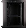 EXTRALINK Rack 19 pollici 9U - Armadio rack 600x450 mm, per montaggio a parete o a pavimento, capacità di carico 60 kg, porta in vetro temperato, apertura porta a 180°, nero