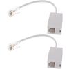 eMagTech 2PCS RJ11 A RJ45 Convertitore Adattatore Telefono Splitter Telefono J11(6P4C) Femmina A RJ45(8P8C) Maschio Cavo Plug And Play 145mm Bianco