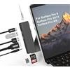 Cbcuyle Docking station per Surface Pro 8/9/10/11/X - Adattatore per Surface Pro Copilot+ PC con HDMI 4K, Thunderbolt 4 (video 8K@30Hz+dati 40G+PD 100 W), USB 3.0, Audio, SD/TF Slot Accessori Surface Pro 9
