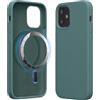 kwmobile Custodia Magnetica Compatibile con Apple iPhone 12 mini - Compatibile con MagSafe - Cover Silicone TPU Magnete - artic night