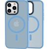 miyonsin Magnetica Cover per iPhone 15 Plus Custodia,Traslucida Texture Opaca, Anti-Impronta,Retro Resistente ai Graffi, TPU Bumper Antiurto Sottile Protettiva Case, Blu Lago