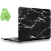UESWILL, custodia rigida opaca per MacBook, morbida al tatto, include panno in microfibra, Pattern-Marble Black/ White, Macbook Air 13