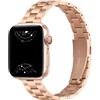 RYLIXAR Metallo Cinturino Compatibile con Cinturini Apple Watch, Cinturino in Acciaio Inossidabile Compatibile con iWatch series SE 8 7 6 5 4 3 2 1 (Oro Rosa, 42mm/44mm/45mm/49mm)