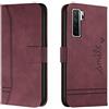 Bravoday Cover per Huawei P40 Lite 5G / Nova 7SE 5G, Flip Custodia in Pelle PU Portafoglio Custodia per Huawei P40 Lite 5G / Nova 7SE 5G, con Slot per Schede, Vino Rosso