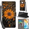 PHINIENLAND Cover per Honor X9b / Honor Magic 6 Lite Case PU Pelle Custodia [Kickstand] [Chiusura magnetica] [Slot per Schede], Portafoglio Flip Custodia per Honor X50 5G,Crisantemo