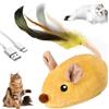TaimeiMao Giocattolo per Gatti, Topolino Magico, Topolino Giocattolo | con Coda di Piume, Ricaricabile tramite USB, Topolino Giocattolo Interattivo per Gatti (Giallo)