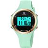 aswan watch Orologi da donna per sport all'aria aperta con sveglia/calendario/retroilluminazione/cronometro/cronografo, orologio digitale regalo per ragazze e donne, 22-verde chiaro