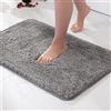 MIULEE 1 Pezzo Tappeto in Microfibra 4 CM Lungo Anti-scivolo Assorbimento dell'acqua Morbido Tappetino da Bagno per Porte d'ingresso Corridoio Doccia Soggiorno 60x90 CM Grigio