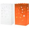 QUARKZMAN Bianco Carta Luminare Borse 10pz Stella Luna Forma Fiamma Resistente Lanterna Candele Borse per Natale Matrimoni Compleanno Festa Decorazione