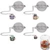 UNICRAFTALE 4Set 304 Colino da tè A Rete in Acciaio Inossidabile A Foglie Sciolte con Pendenti Smaltati Set di Colini da tè Rotondi Pendente A Forma di Tazza per Gatti per Il tè, Spezie e Condimenti