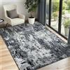 INOVADAY 90x150 cm Tappeto Lavabile in Lavatrice Tappeti Moderno Astratto Nero/Grigio
