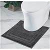 Decomira Tappeto Bagno Antiscivolo | Tappetino bagno super assorbente, lavabile in lavatrice | Per il bagno, la doccia, la vasca da bagno o come tappetino WC | Antracite - 45x45 cm WC