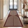 Capslpad Tappeto a passatoia per corridoio, 80 x 200 cm, aspetto iuta, lavabile, naturale, rosso, antiscivolo, per corridoio, cucina, camera da letto, balcone