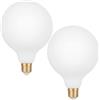 Vanpus Lampadina LED 8W, E27, Lu Calda Bianca 2500K,Diametro Massimo 125mm,Involucro in Vetro Biancoperla (CPI90), Confezione Da 2 Pezzi