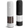 TLYSXPRO Macina Sale e Pepe Elettrico Set da 2, Ricaricabile USB-C, Macinapepe Elettrico con Grana Regolabile, Luce LED, Spazzola di Pulizia, Accessori Cucina, Nero&Bianco