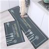 Freiesoldaten Tappetini da Cucina Set di Tappetini da Cucina 2 Pezzi Antiscivolo Tappeto da Cucina Lavabile Tappeto da Cucina per Cucina Corridoio Camera da Letto