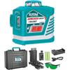 Total Tools - Livella Laser 3D, Ampiezza 360°, Con Puntatore Verde, Portata 30 m, Include Occhiali Protettivi, Supporto e Valigetta Resistente