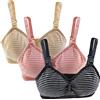 Yintry Reggiseni Allattamento Seno Completo da Donna Bralette Premaman a Righe con Imbottiture Clip S-XXL per Allattamento al Seno Reggiseno per Dormire Gravidanza Ultra Comfort Wireless 3 Pezzi