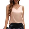 CMTOP Canotta Donna Estiva Canottiera Donna Elegante Senza Maniche Canotta Raso Sottogiacca Estiva Scollo a V Canotta Camicia Sexy Bluse Casual Canotte Top(Nero, XL)