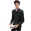 YUDATPG Uomo Cinese Casual Suit Pulsante Frontale Blazer Giacche Business Sport Cappotti Cinese Tradizionale Uniforme, Nero , M