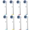 BrillFresh 8 testine di ricambio Cross Clean compatibili con spazzolino elettrico Braun Oral B, 4 pezzi bianco e 4 pezzi nero.