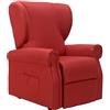 POLTRONE ITALIA Detraibile 19% Poltrona Relax Alzapersona Zero Gravity 2 motori reclinazione indipendente schienale pediera 2 ruote bergere seduta indeformabile Pelle anziani elettrica Rosso