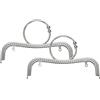 QUARKZMAN 2Pezzi Telaio per Portamonete in Metallo 22Cm Borsa Argento | Chiusura a Bacio Ad Arco Retrò Incisa, per la Realizzazione di Portamonete, con Manici