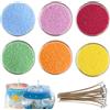 CoolCrafts Cera di Sabbia Colorata con Stoppini 6 Colori Sabbia di Cera Perlata per Candele - 900g