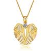 VONALA Collana con ciondolo a forma di ali di angelo custode, in argento Sterling, con zirconia cubica, per donne e ragazze, Misura unica, Argento sterling, Nessuna pietra preziosa