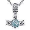Friggem Collana Vichingo Martello di Thor da Uomo in Argento Sterling 925 Ciondolo Martello di Thor Mjolnir/Vegvisir/Celtico, Gioielli Vichinghi per Uomo Donna