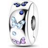 NARMO Stoppers beads Charms Clip Spacer Charm 925 Sterling Silver Butterfly Charms per Pandora Bracciali, Farfalla